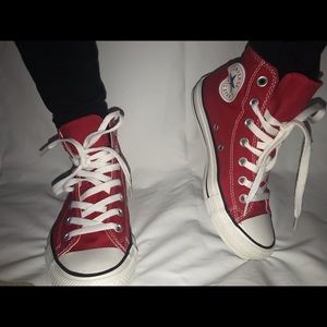 Red High Top Converse Sneaker